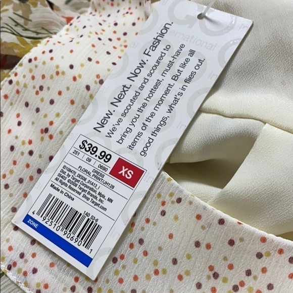 NEW NWT JAVOVICH HAWK Floral Prairie Babydoll Dress XS cottagecore casual - Picture 8 of 9